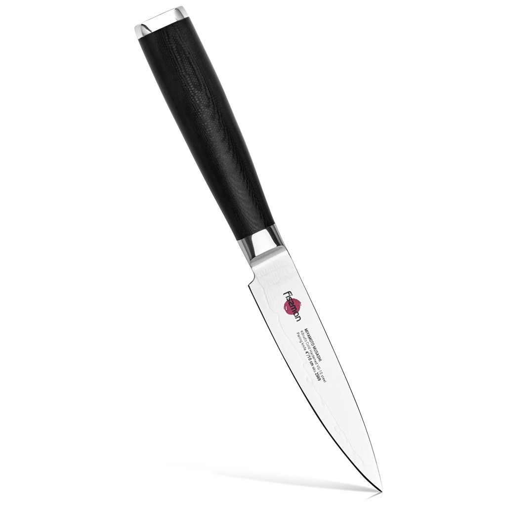 Овощной кухонный нож 10 см Kensei Musashi из дамасской стали
Овощной кухонный нож 10 см Kensei Musashi из дамасской стали