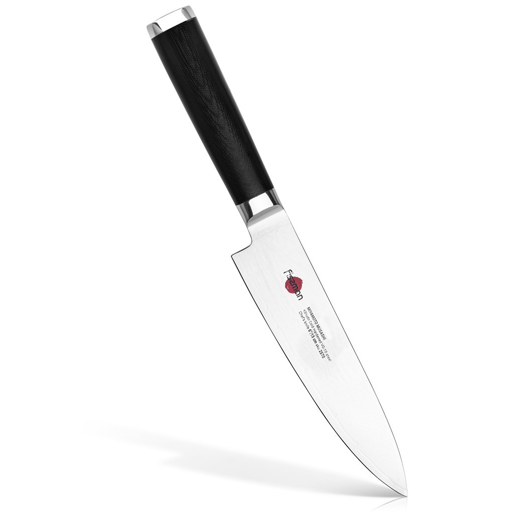 Поварской кухонный нож 15 см Kensei Musashi из дамасской стали
Поварской кухонный нож 15 см Kensei Musashi из дамасской стали