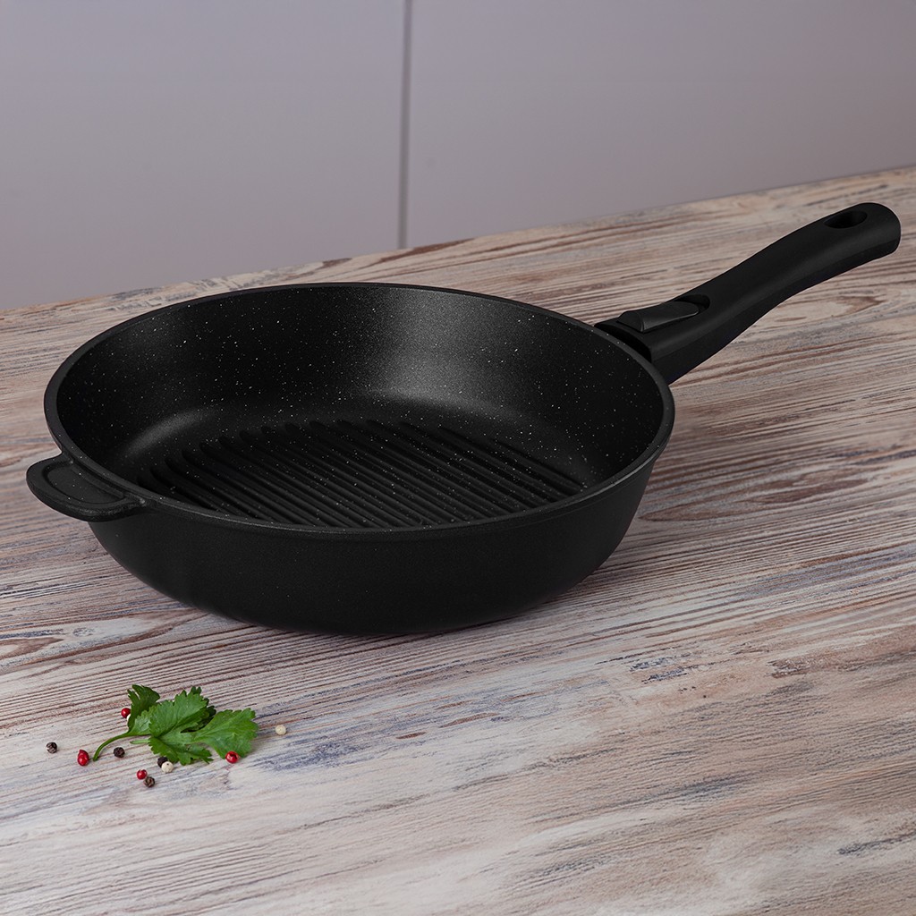 

Сковорода-гриль 28 см со съемной ручкой Cook pro