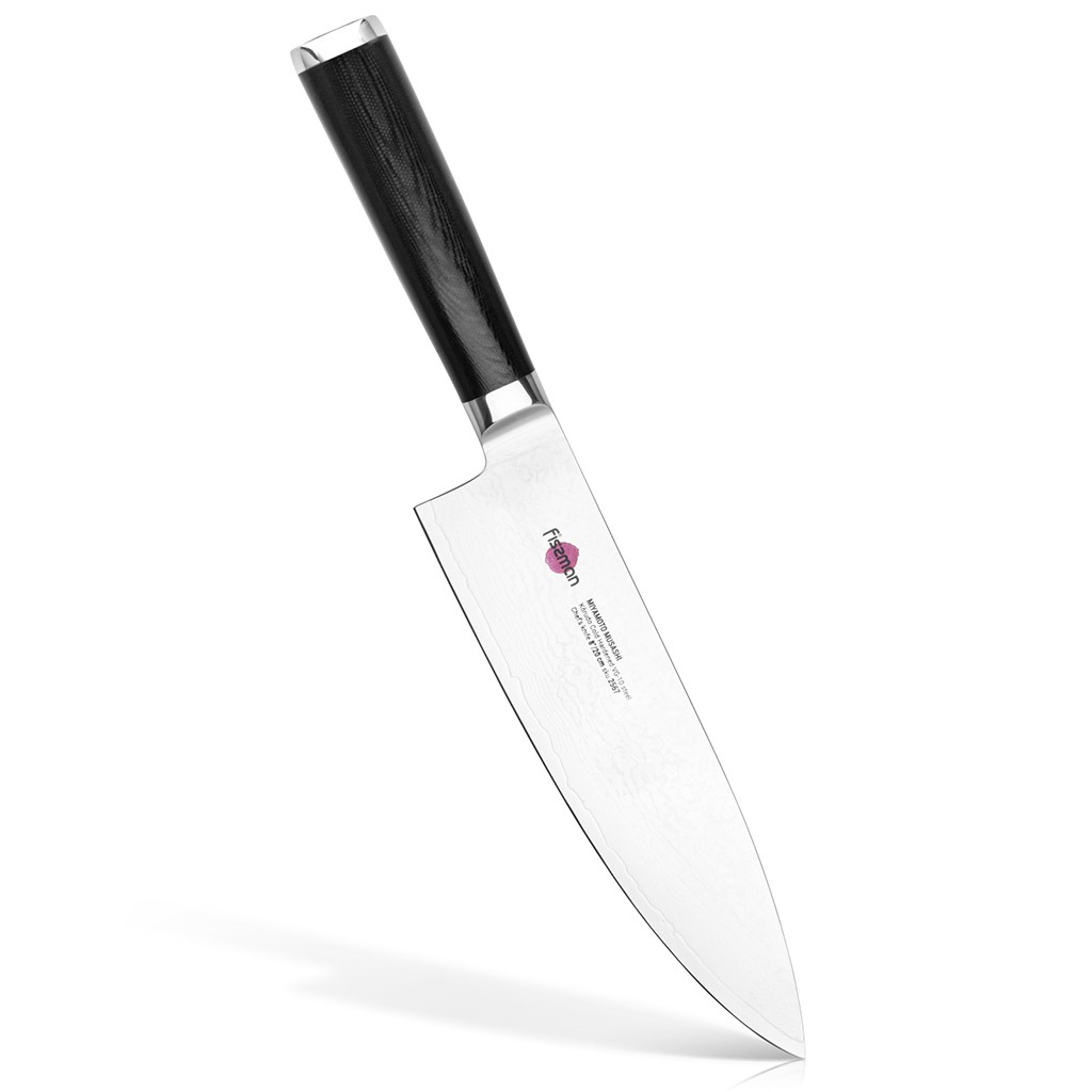

Поварской кухонный нож 20 см Kensei Musashi из дамасской стали