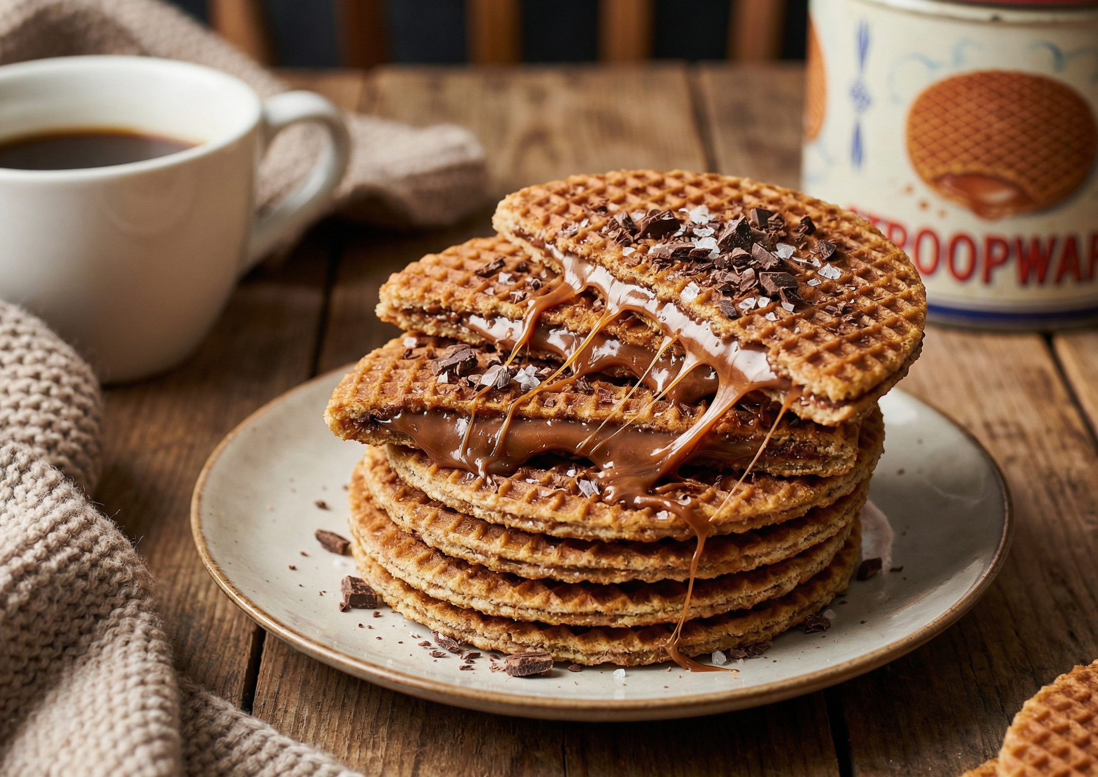 Голландские вафли с шоколадной карамелью