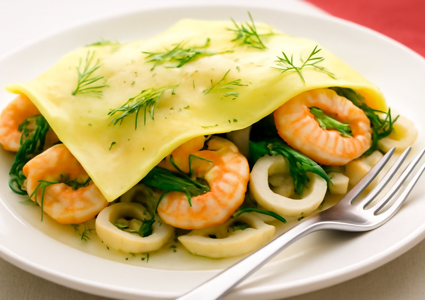 Лазанья с морепродуктами