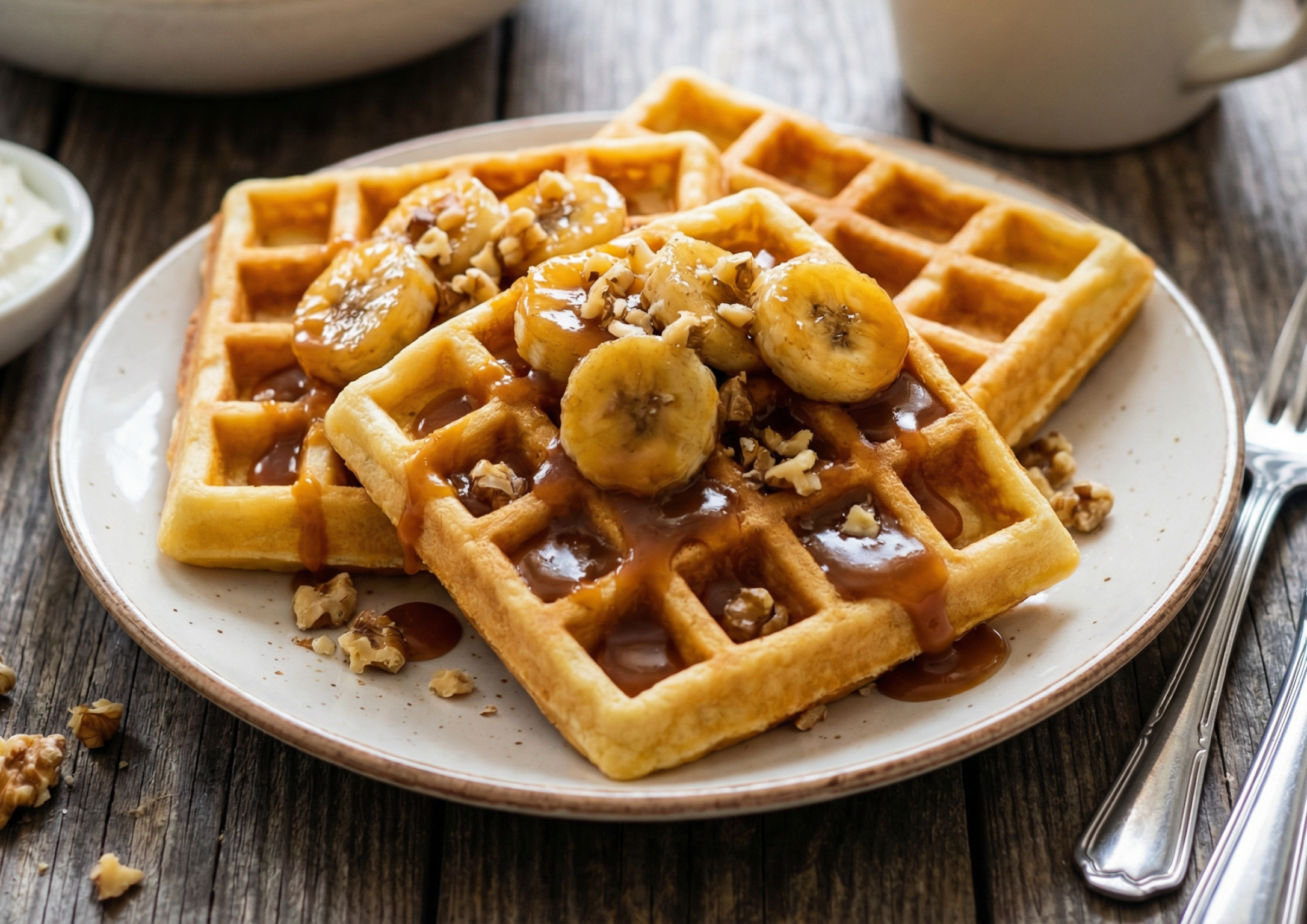 Банановые вафли