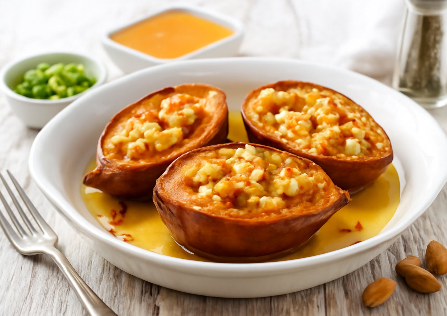 Груша запечёная с мёдом и орехами