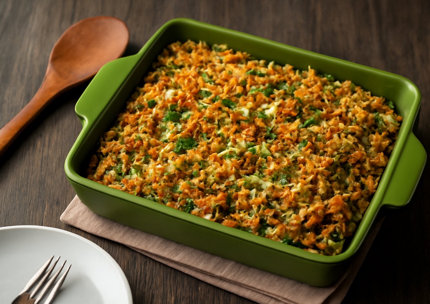 Запеканка из трески с овощами и сливочным соусом