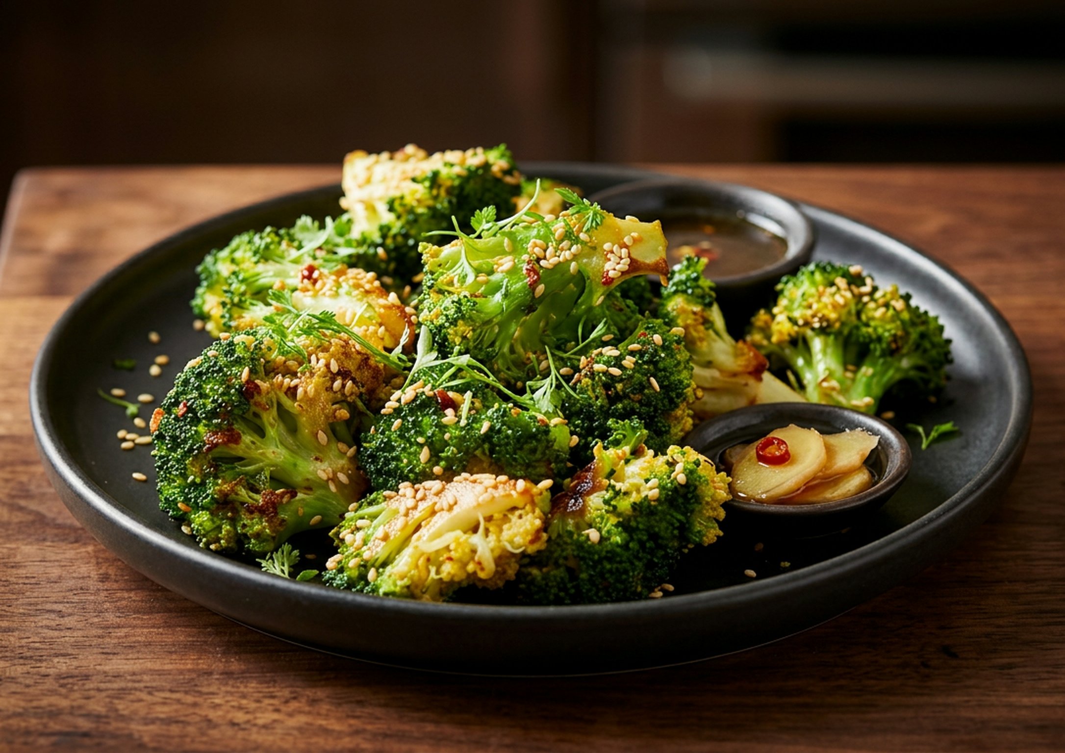 Брокколи с имбирём и кунжутом