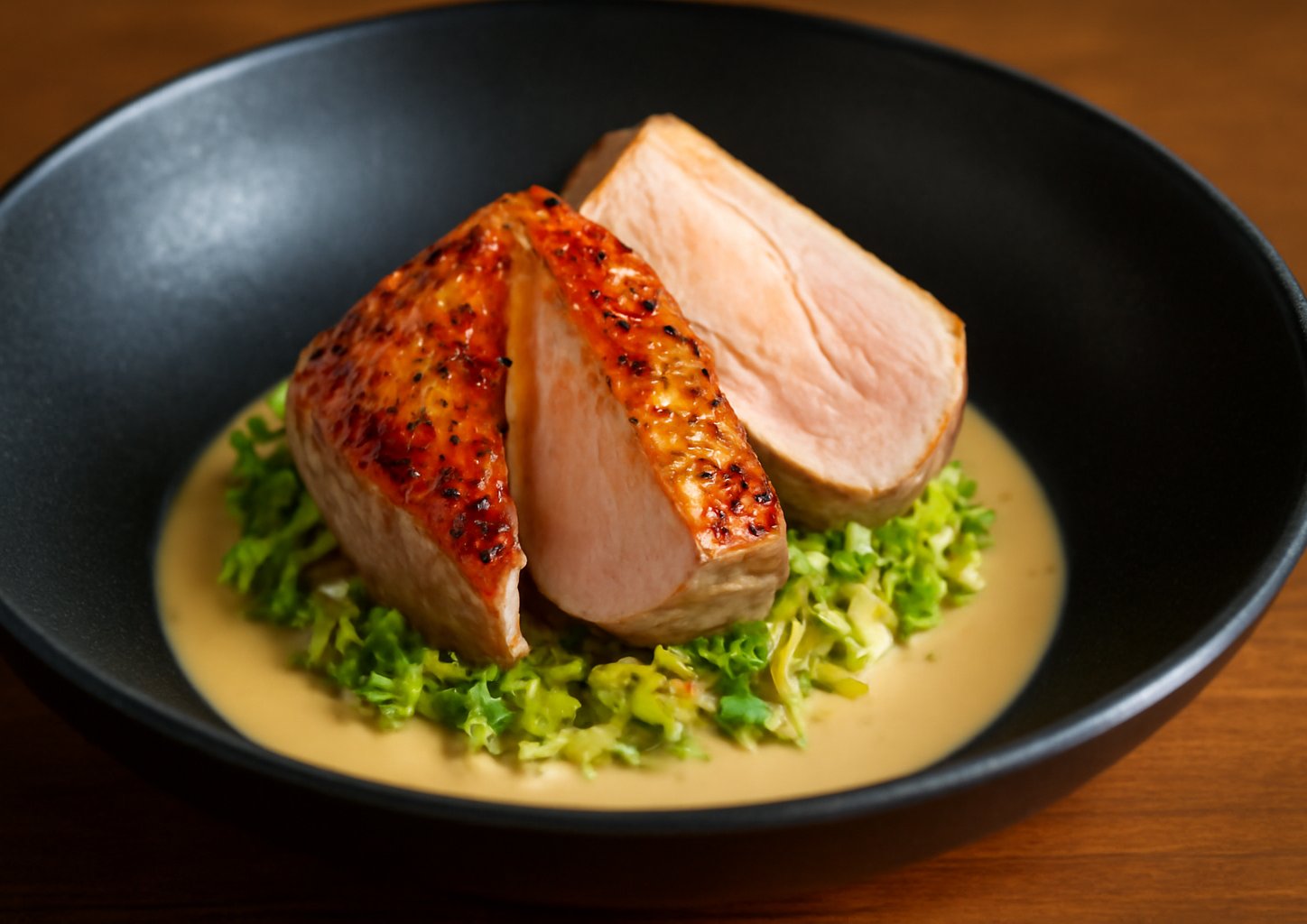 Свинина в горчичном соусе по технологии су-вид