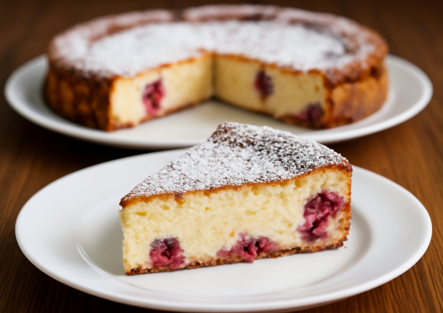 Воздушная запеканка с вишней