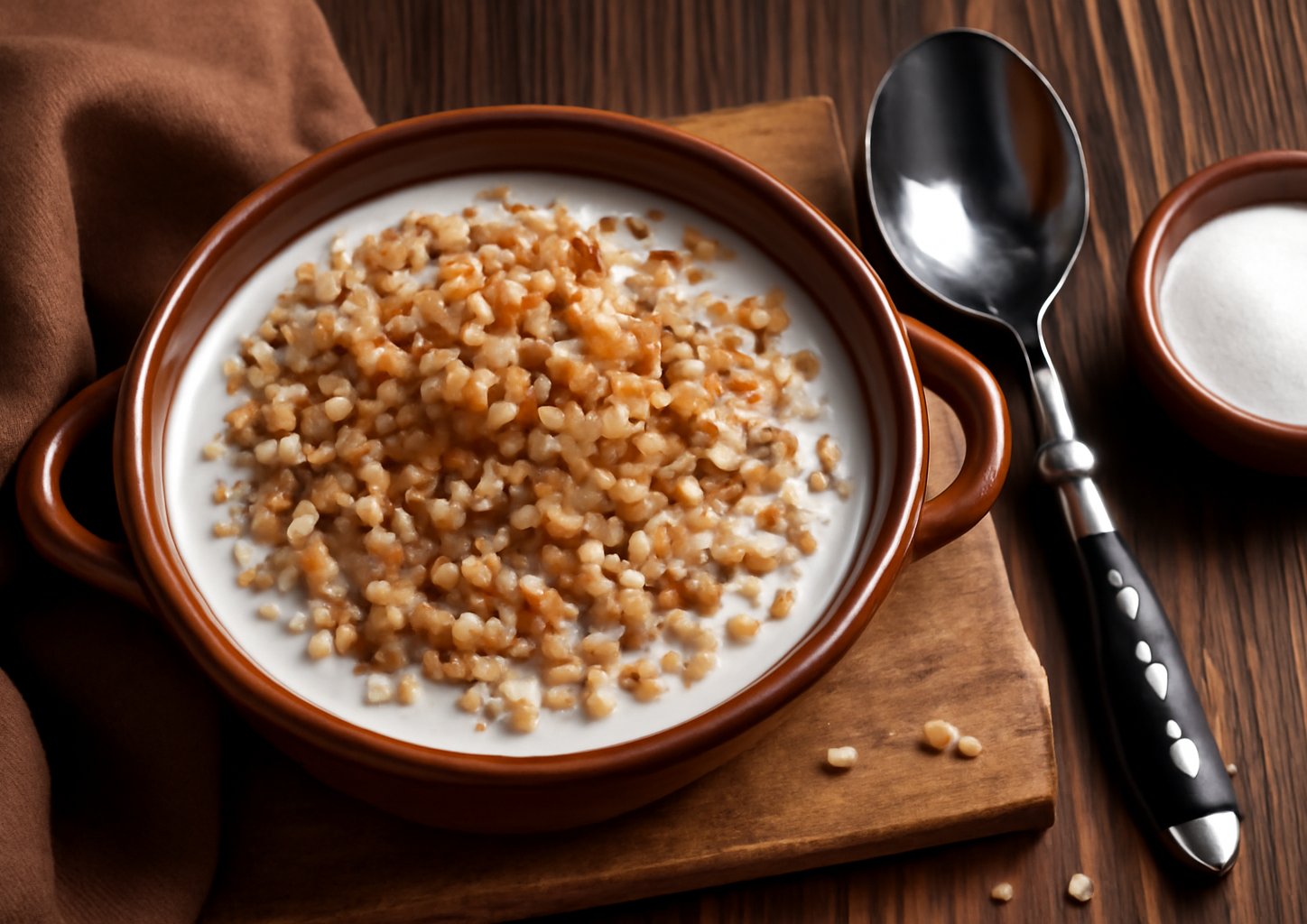 Гречневая молочная каша с мёдом