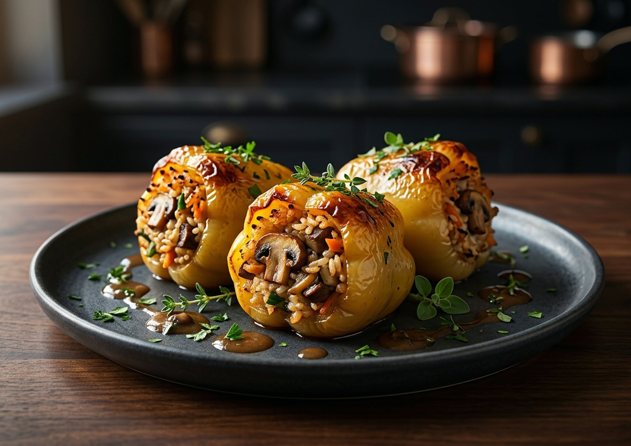 Фаршированный перец с грибами