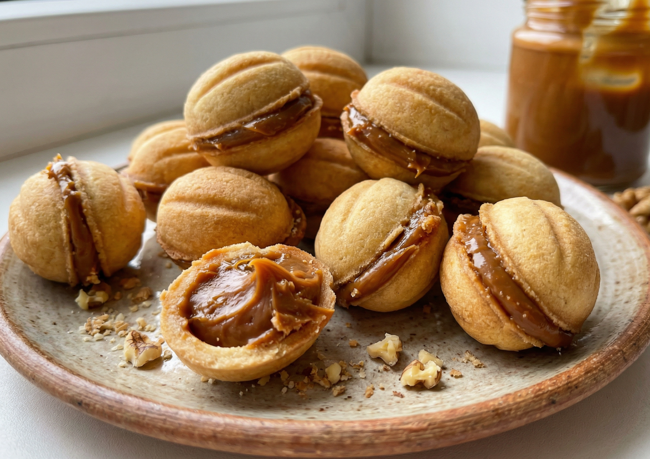 Орешки с варёной сгущёнкой