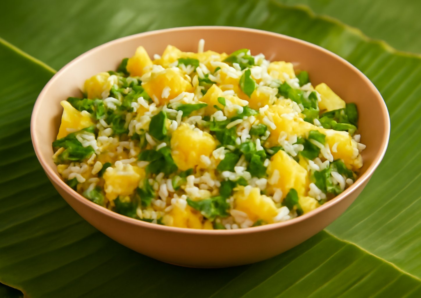 Тёплый салат-карри с ананасом