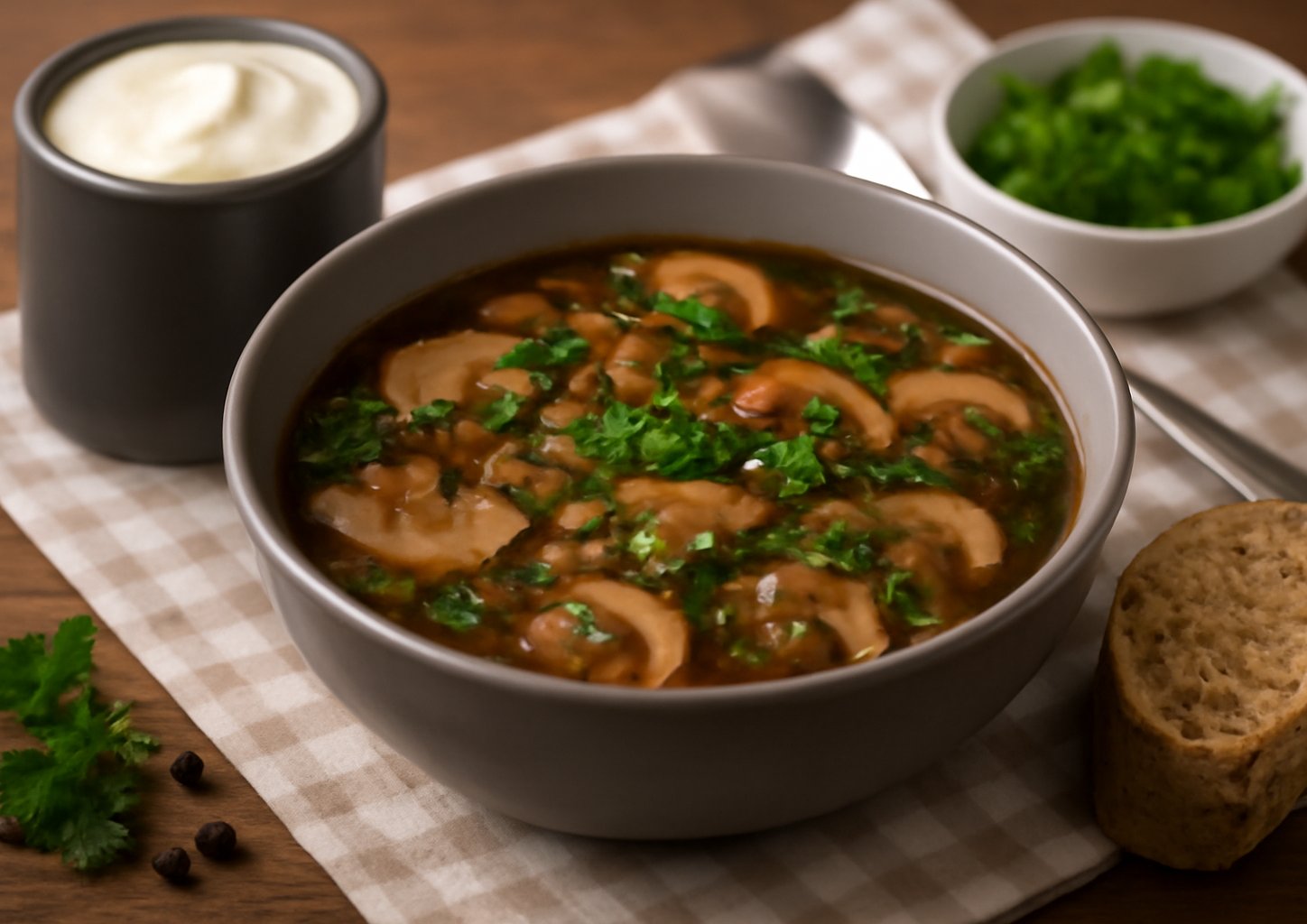 Грибной суп с гречкой