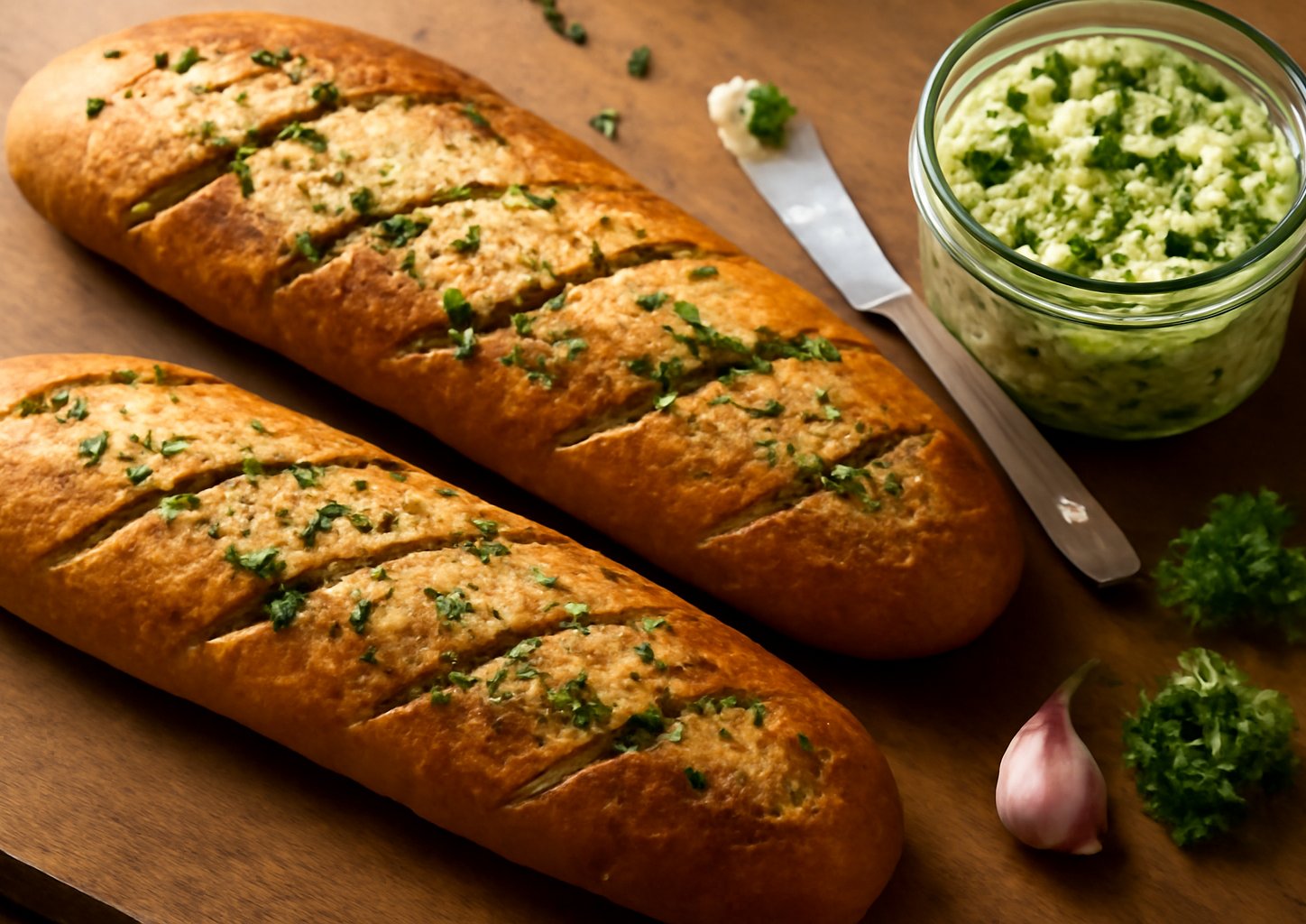 Чесночные мини-багеты с укропом