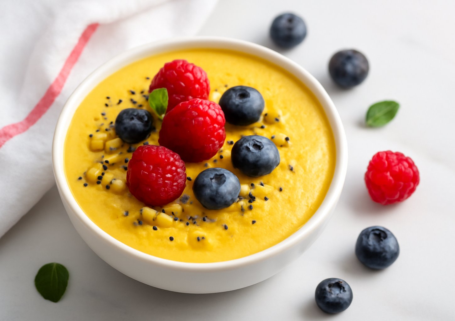 Кукурузная каша со свежими фруктами