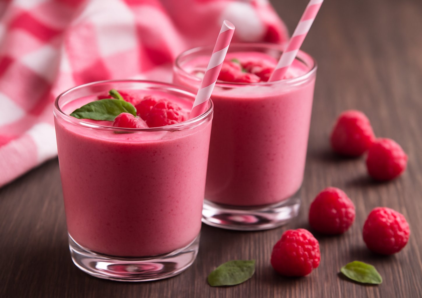 Малиновый коктейль с кленовым сиропом