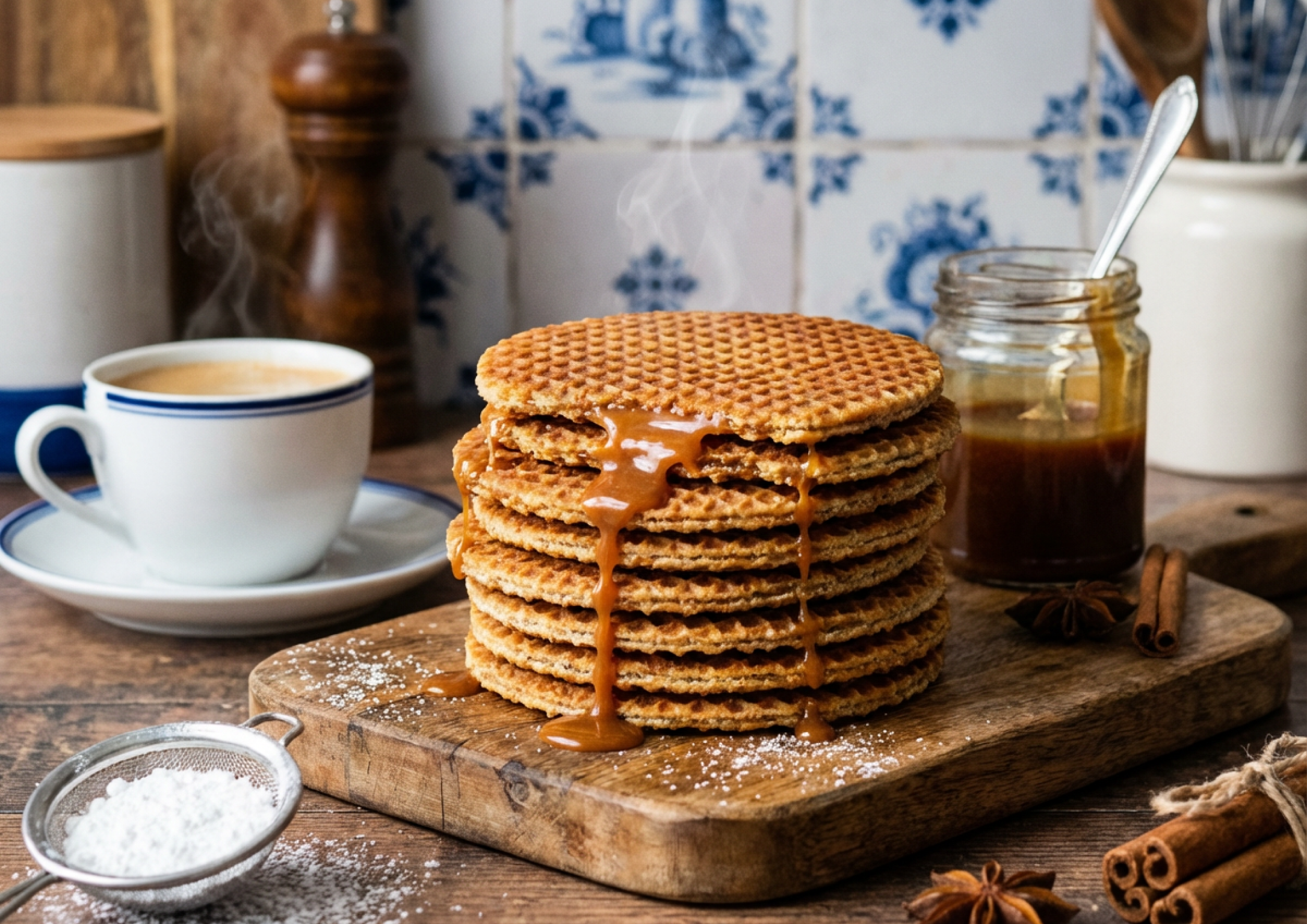 Классические голландские вафли с карамелью