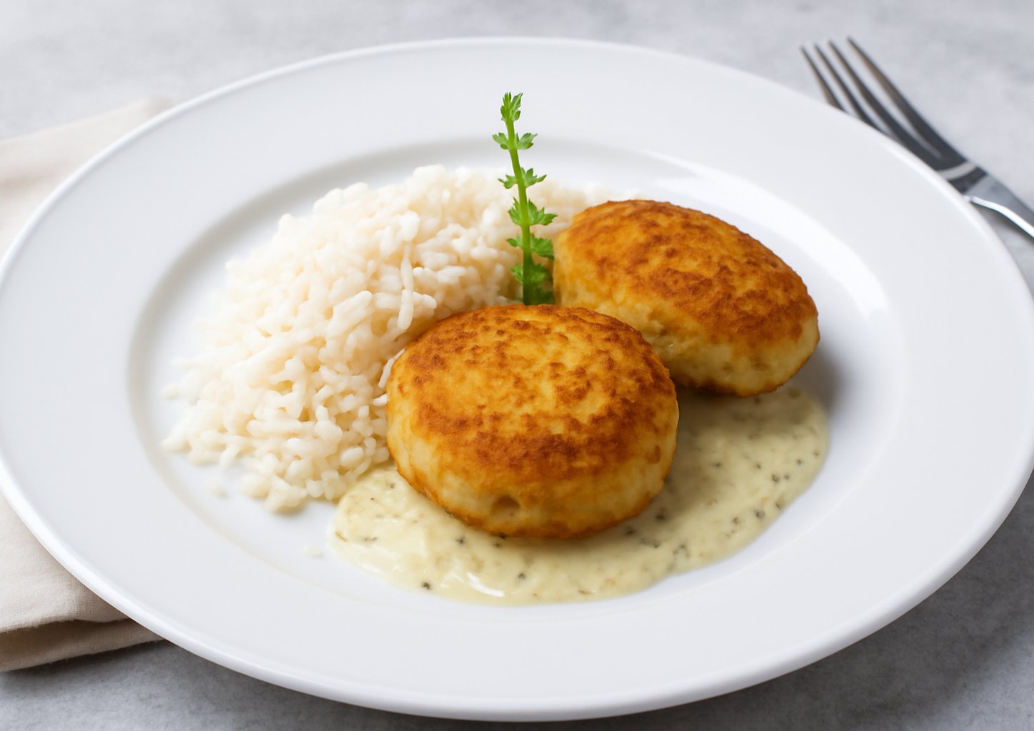 Рис с куриными котлетами на пару