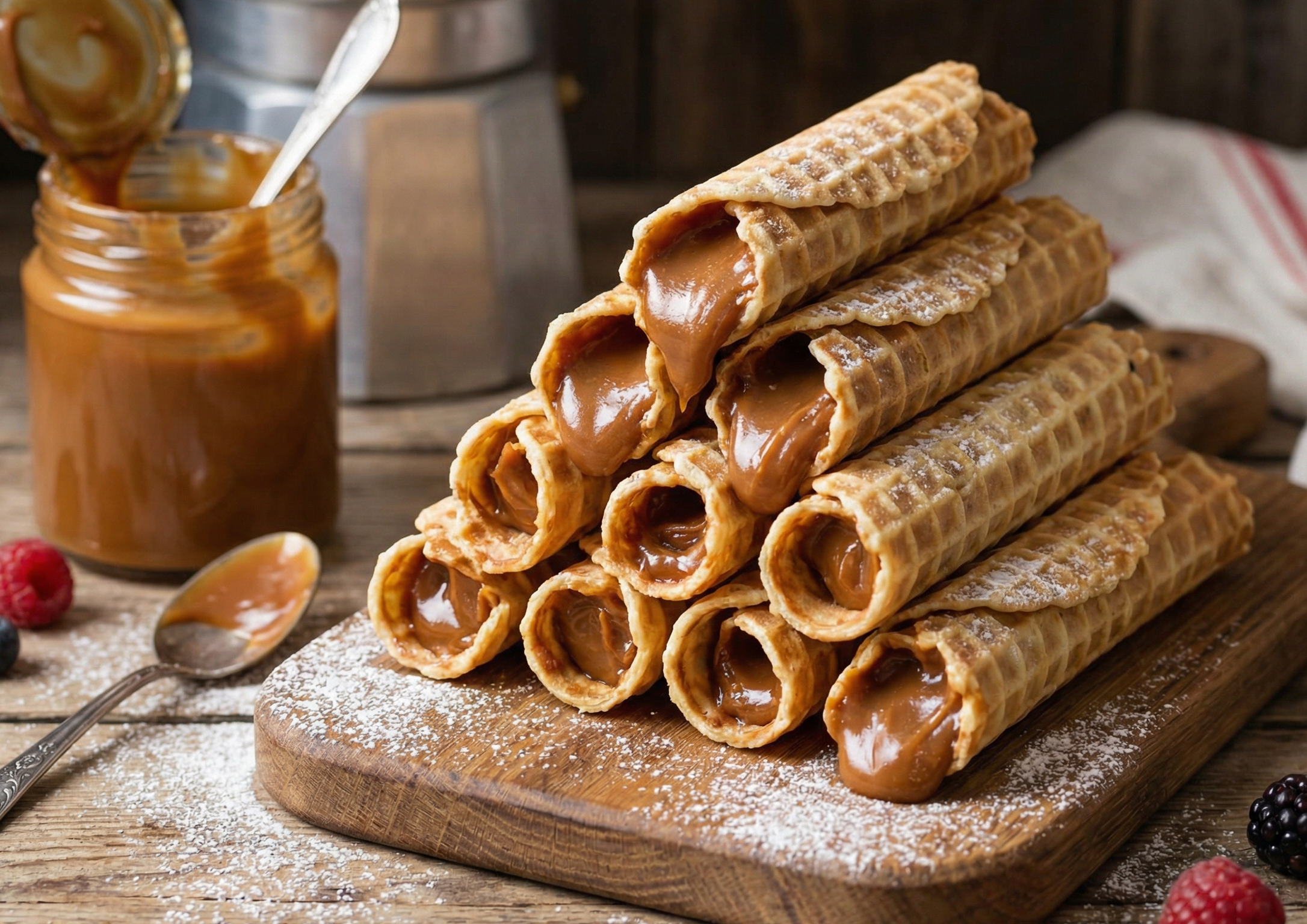 Вафельные трубочки со сгущёнкой