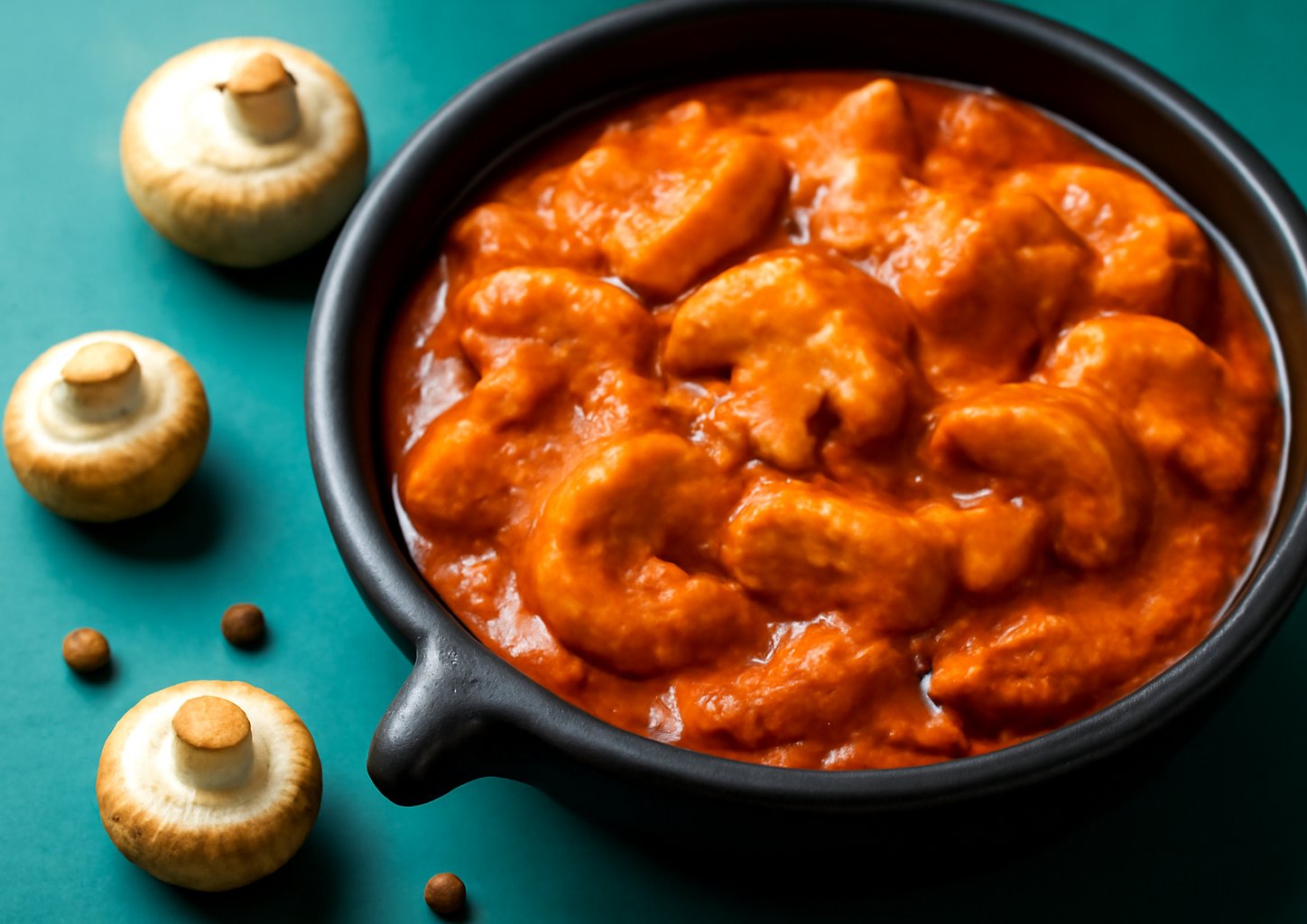 Свинина с грибами и томатной подливкой