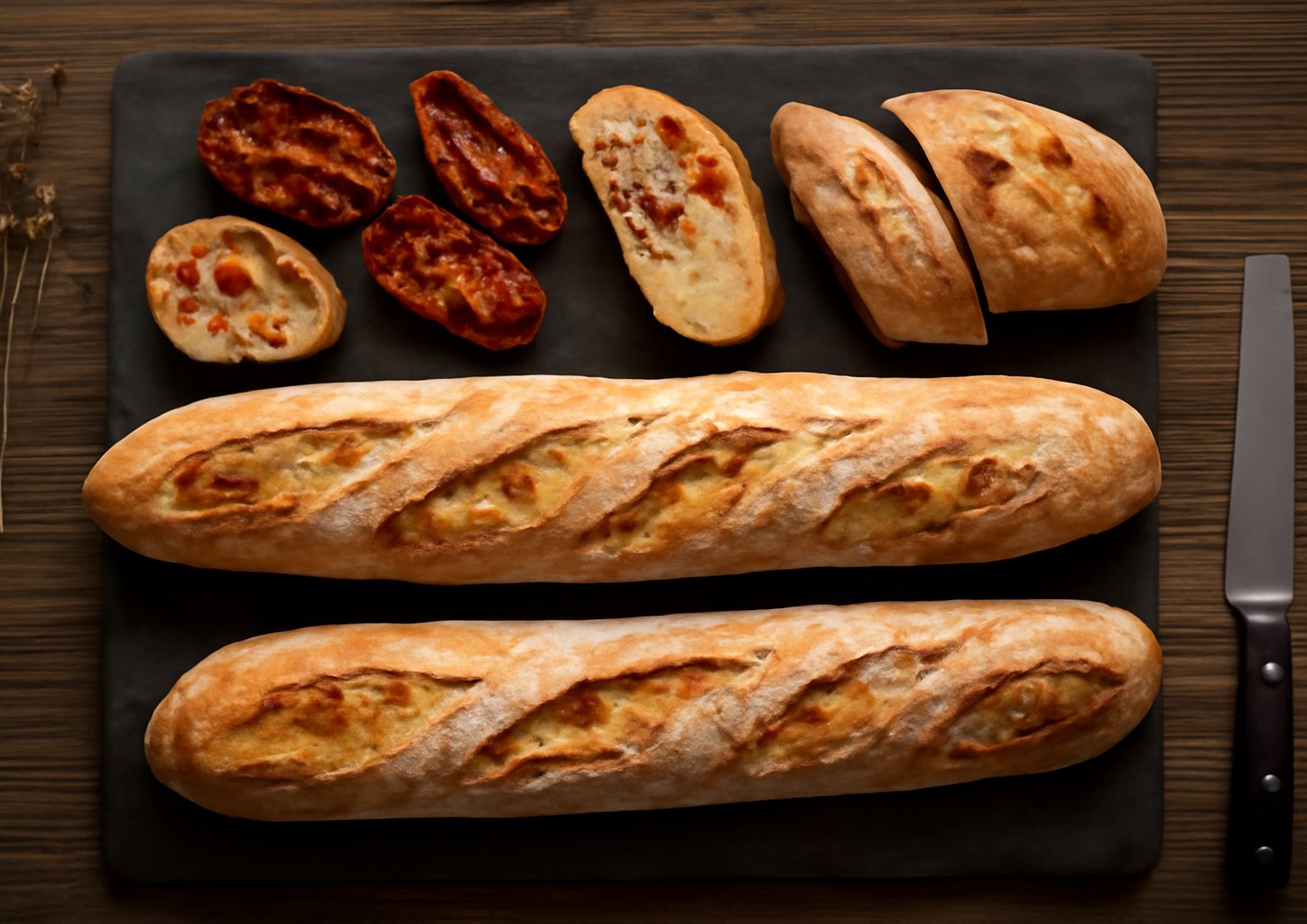 Мини-багеты с вялеными томатами