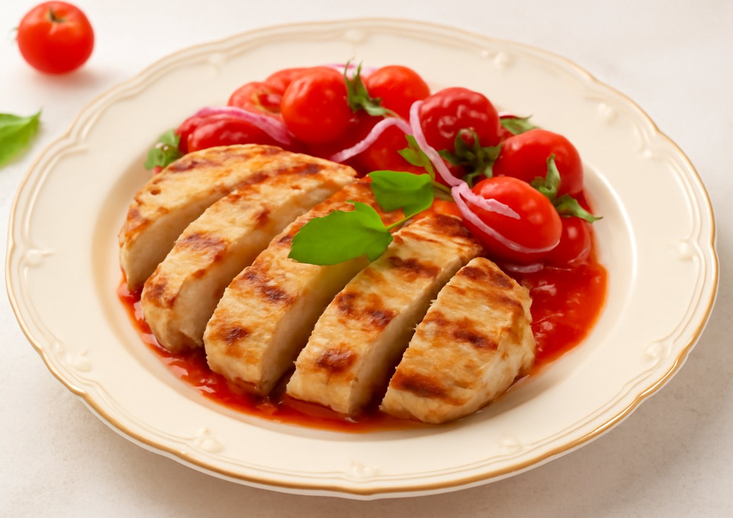 Куриная грудка с помидорами