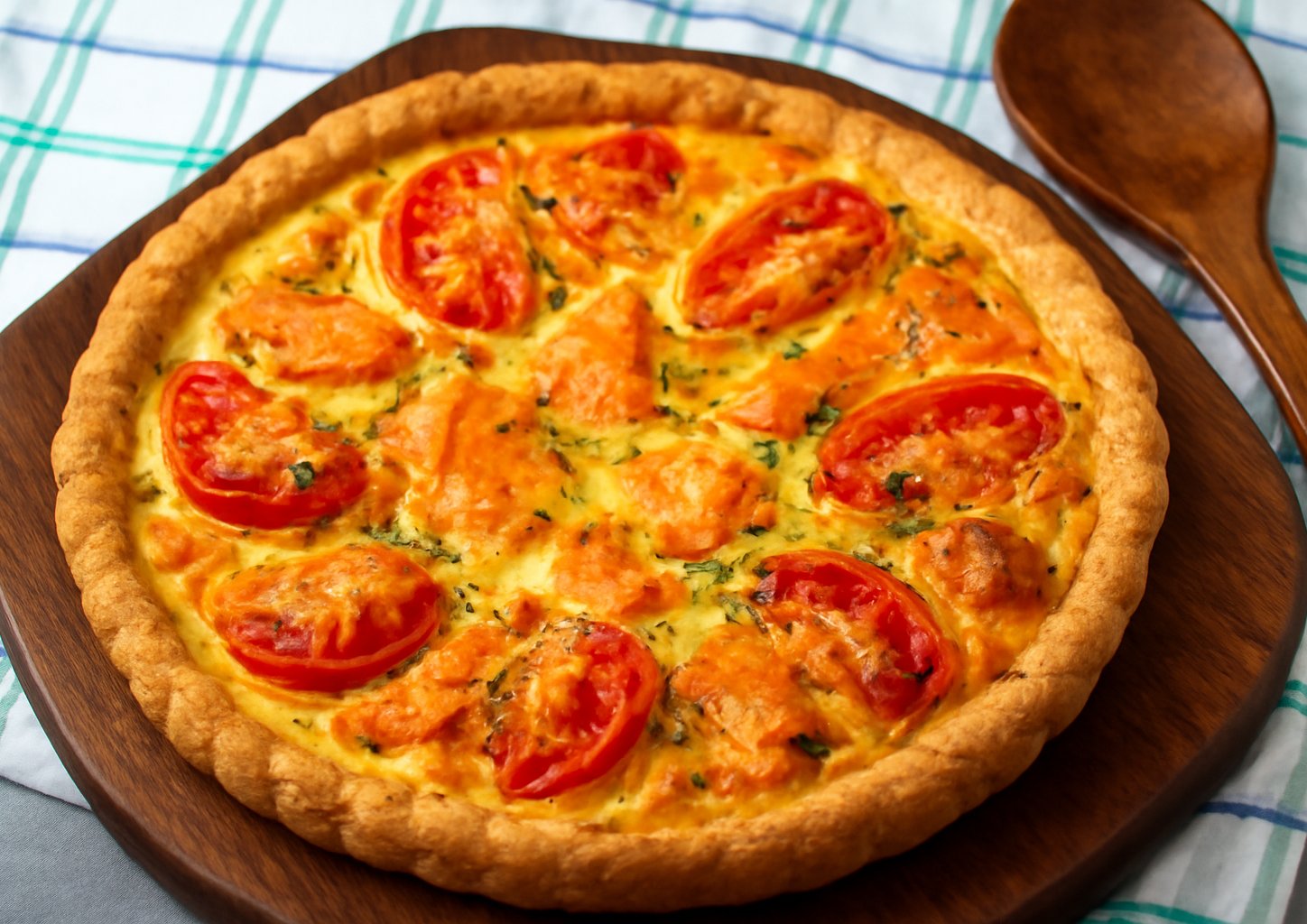 Киш с сёмгой и брокколи