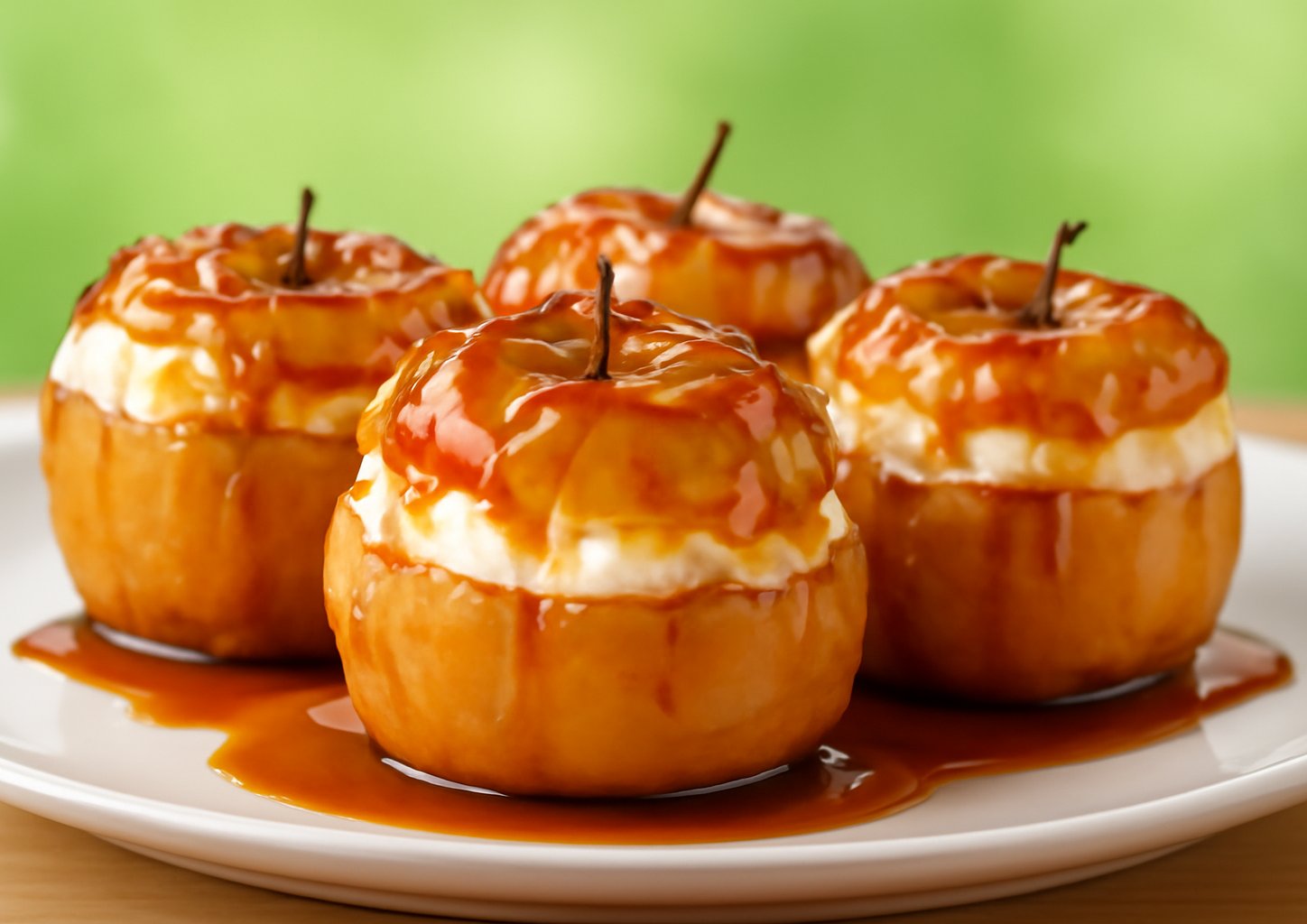 Яблоки с творогом и мёдом