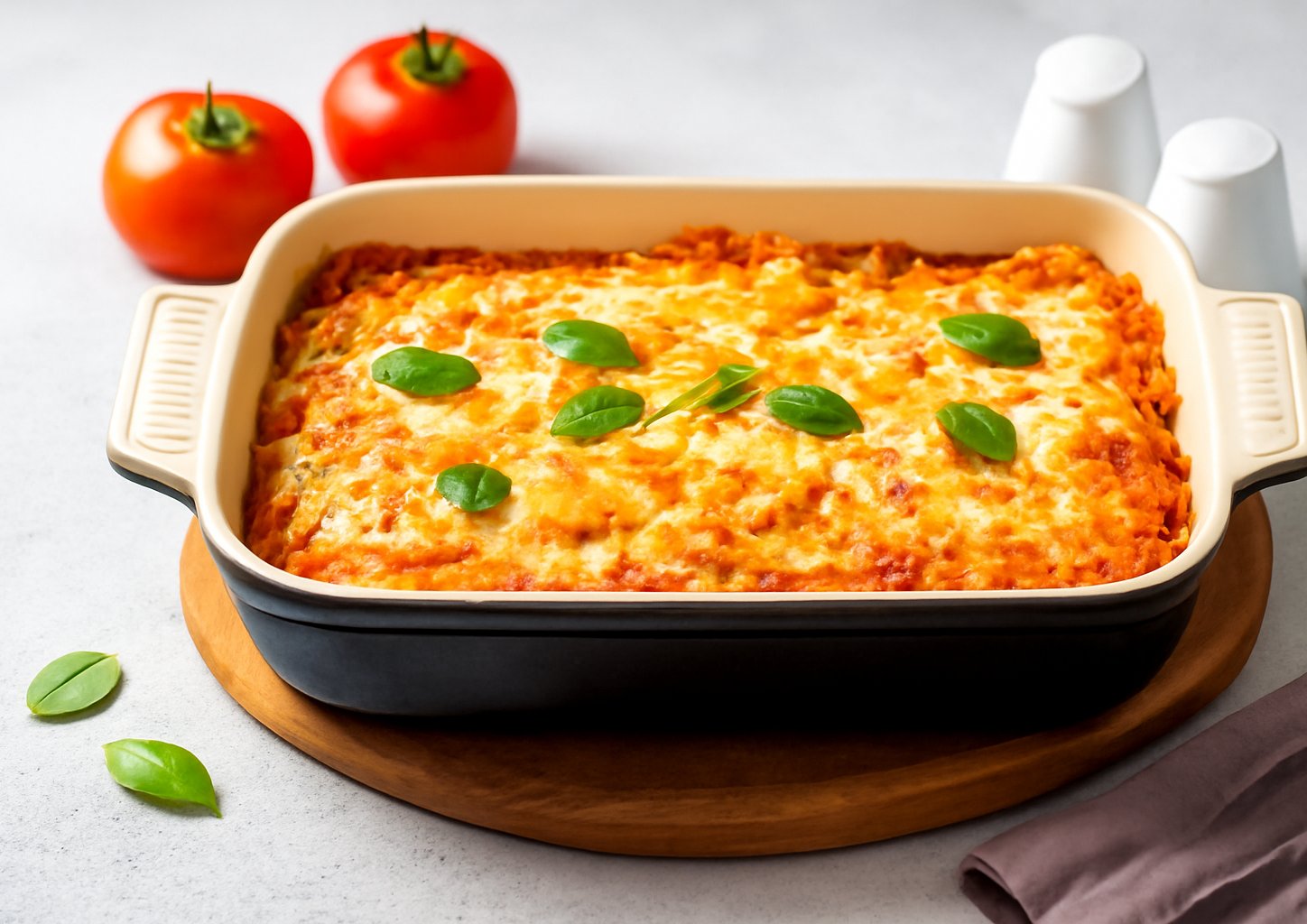 Каннелони с шампиньонами и беконом