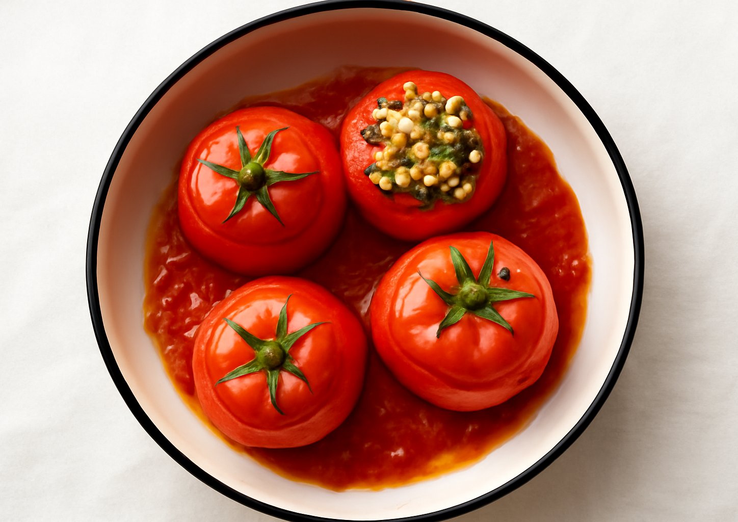 Помидоры, фаршированные сыром и зеленью