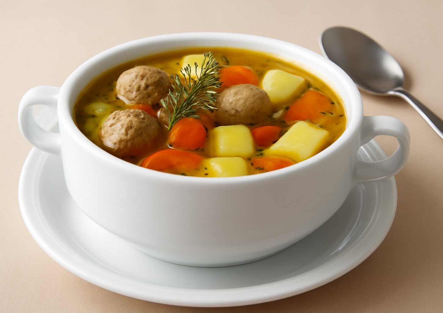 Домашний суп с фрикадельками в мультиварке