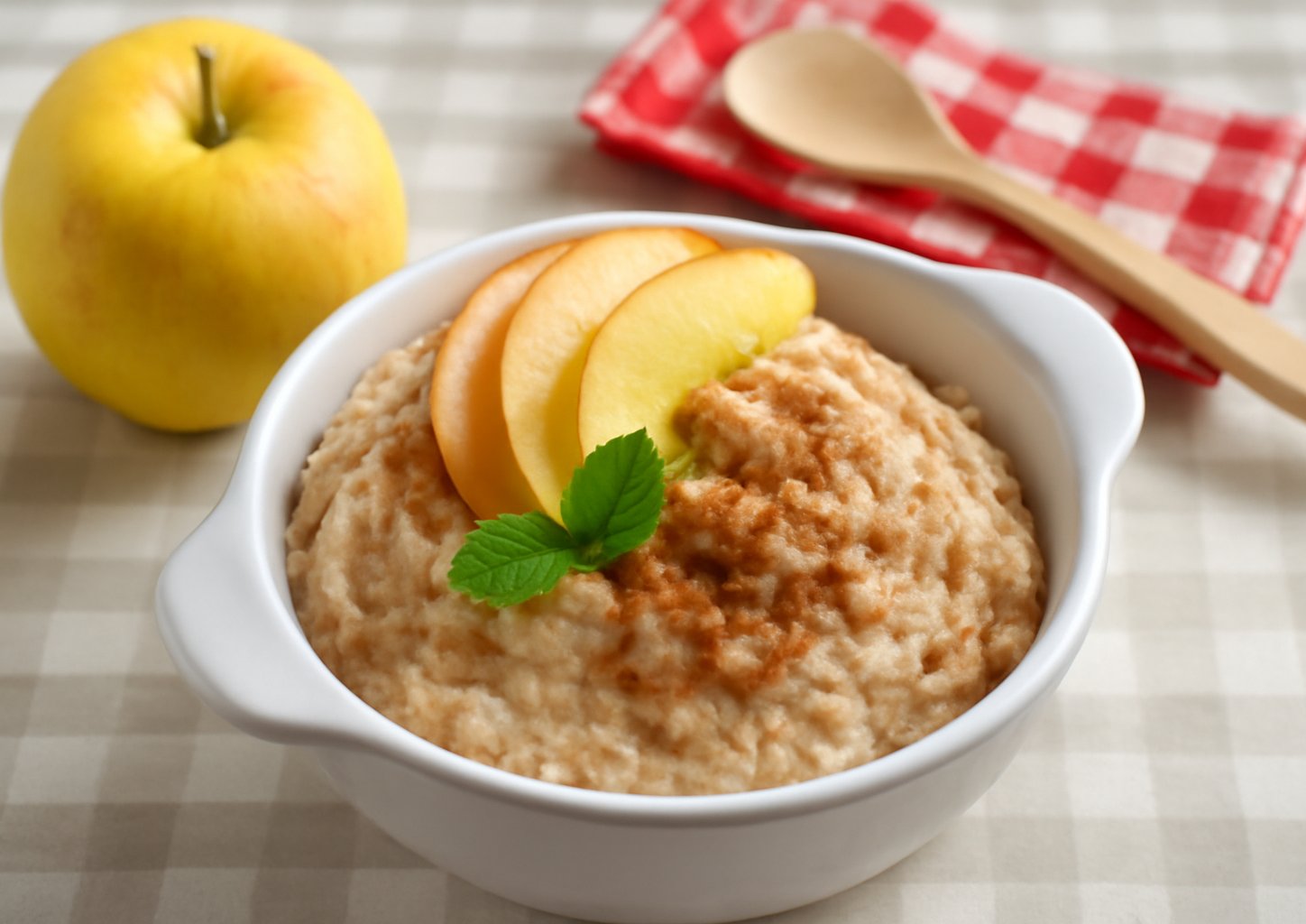 Рисовая каша с яблоками и грушей