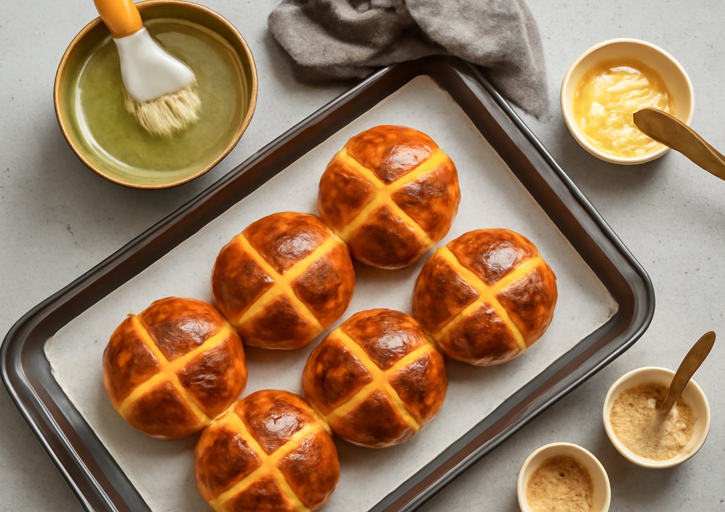 Пасхальные булочки с изюмом и корицей