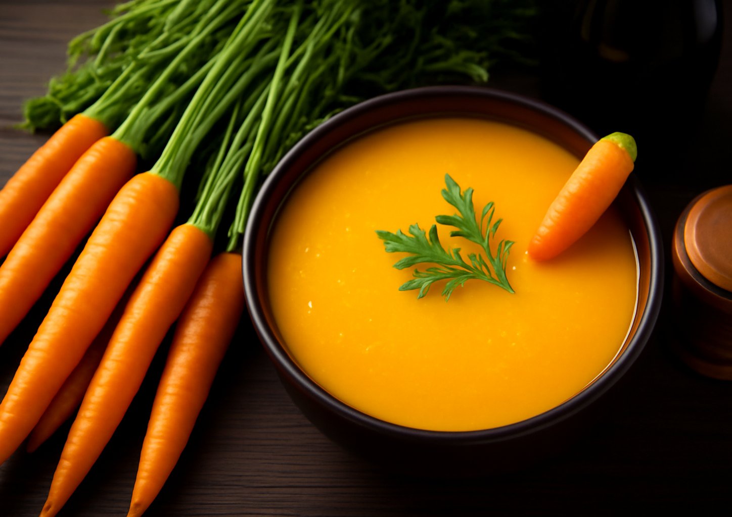 Морковный суп с луком-пореем и гренками