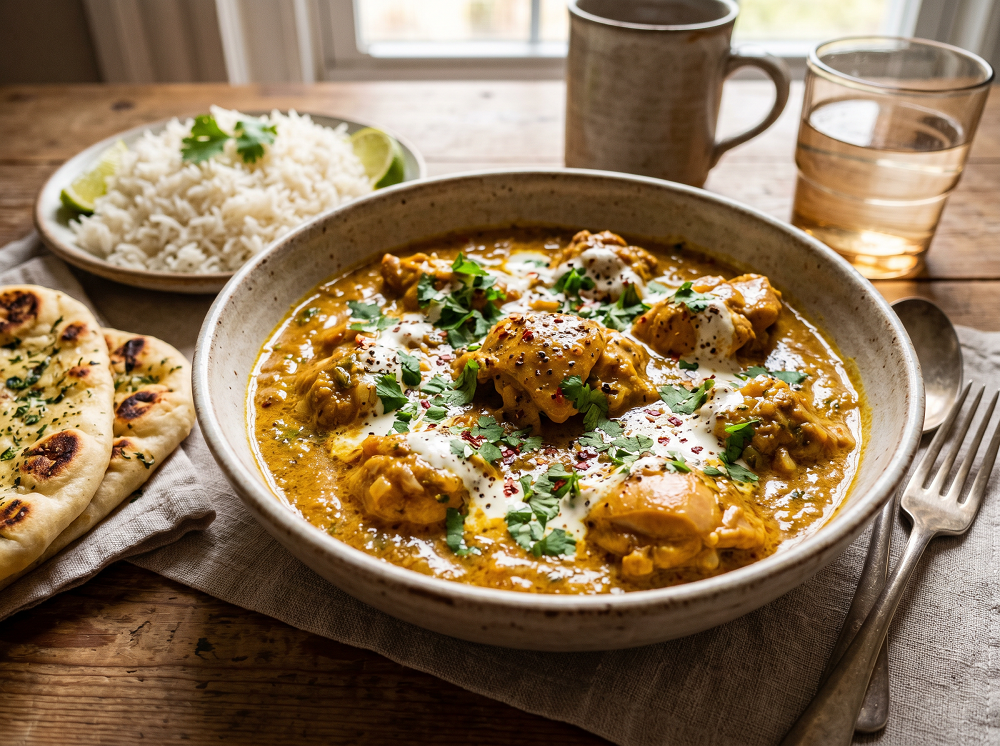 Пряная курочка карри со сливками