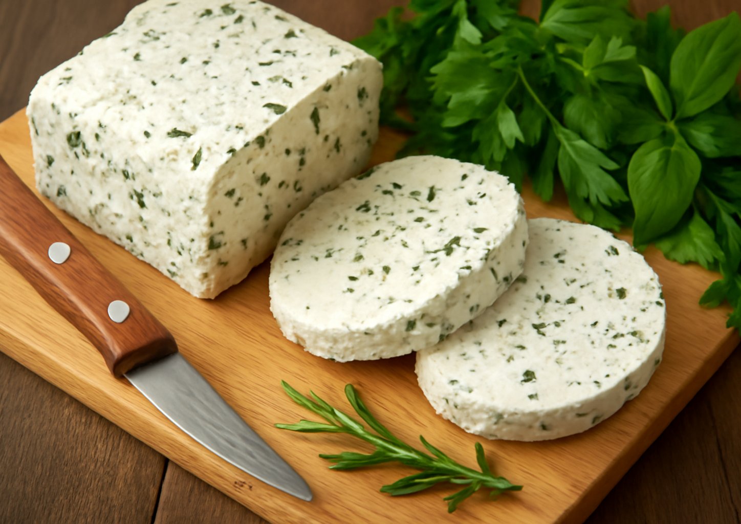 Домашний сыр с зеленью