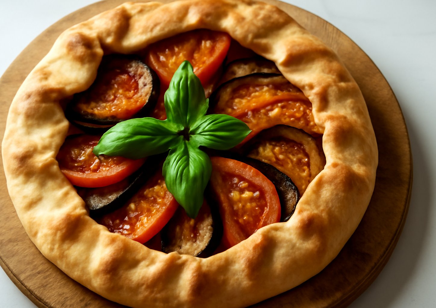 Галеты с баклажанами и помидорами