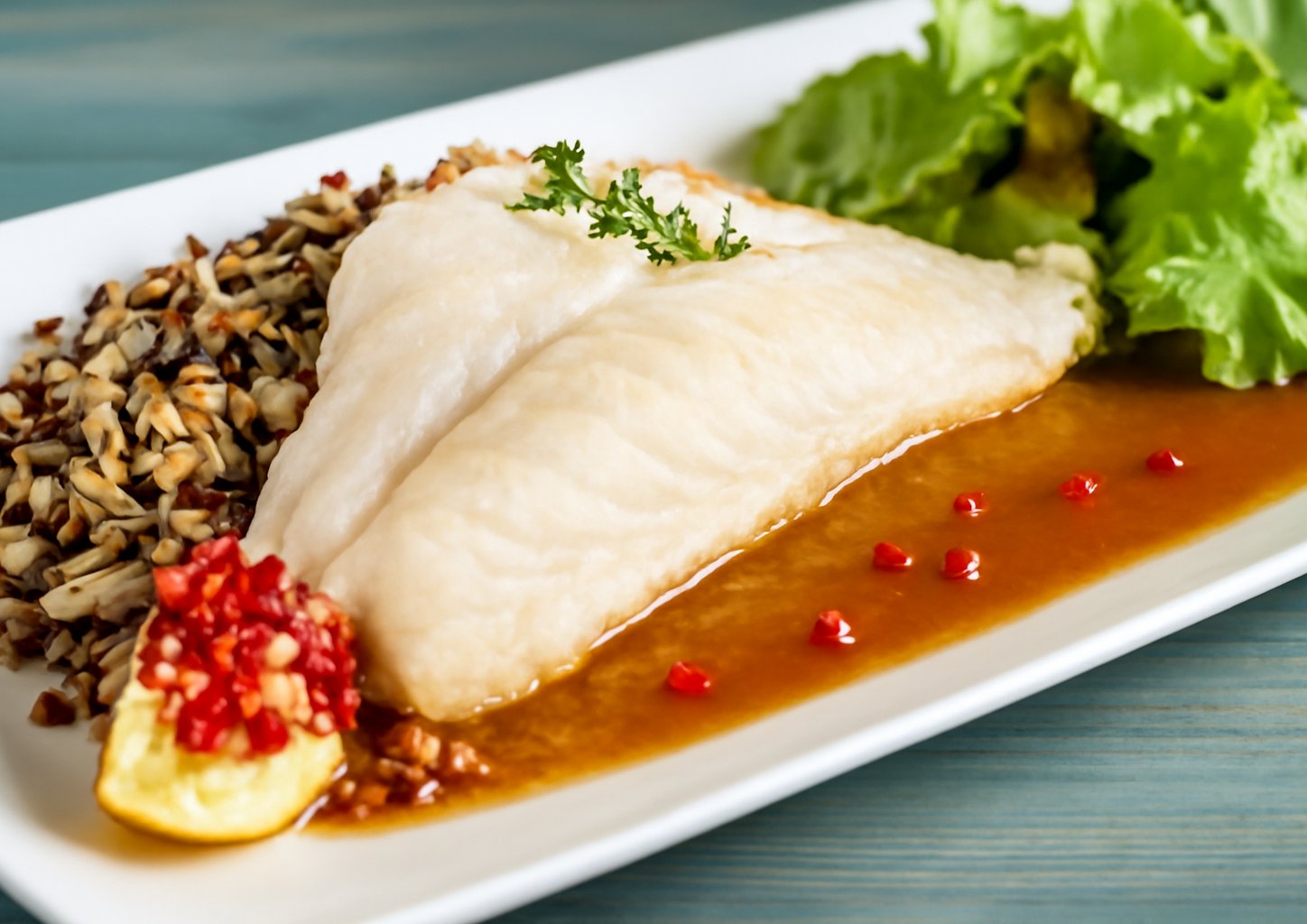 Дорадо в апельсиновом соусе