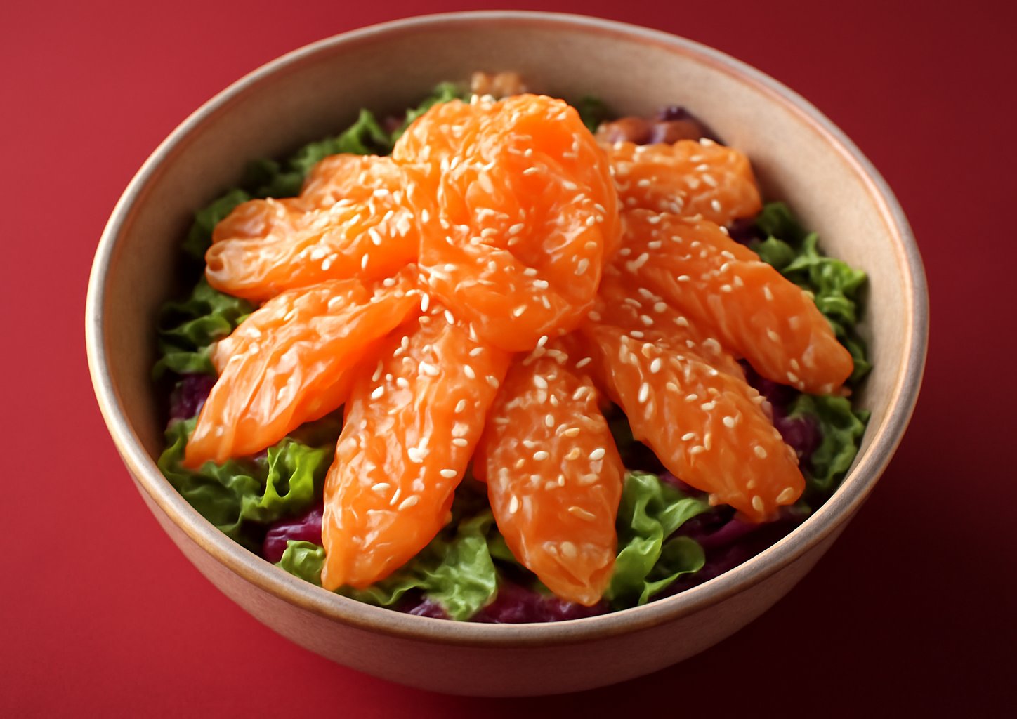 Салат из сёмги с пророщенной фасолью