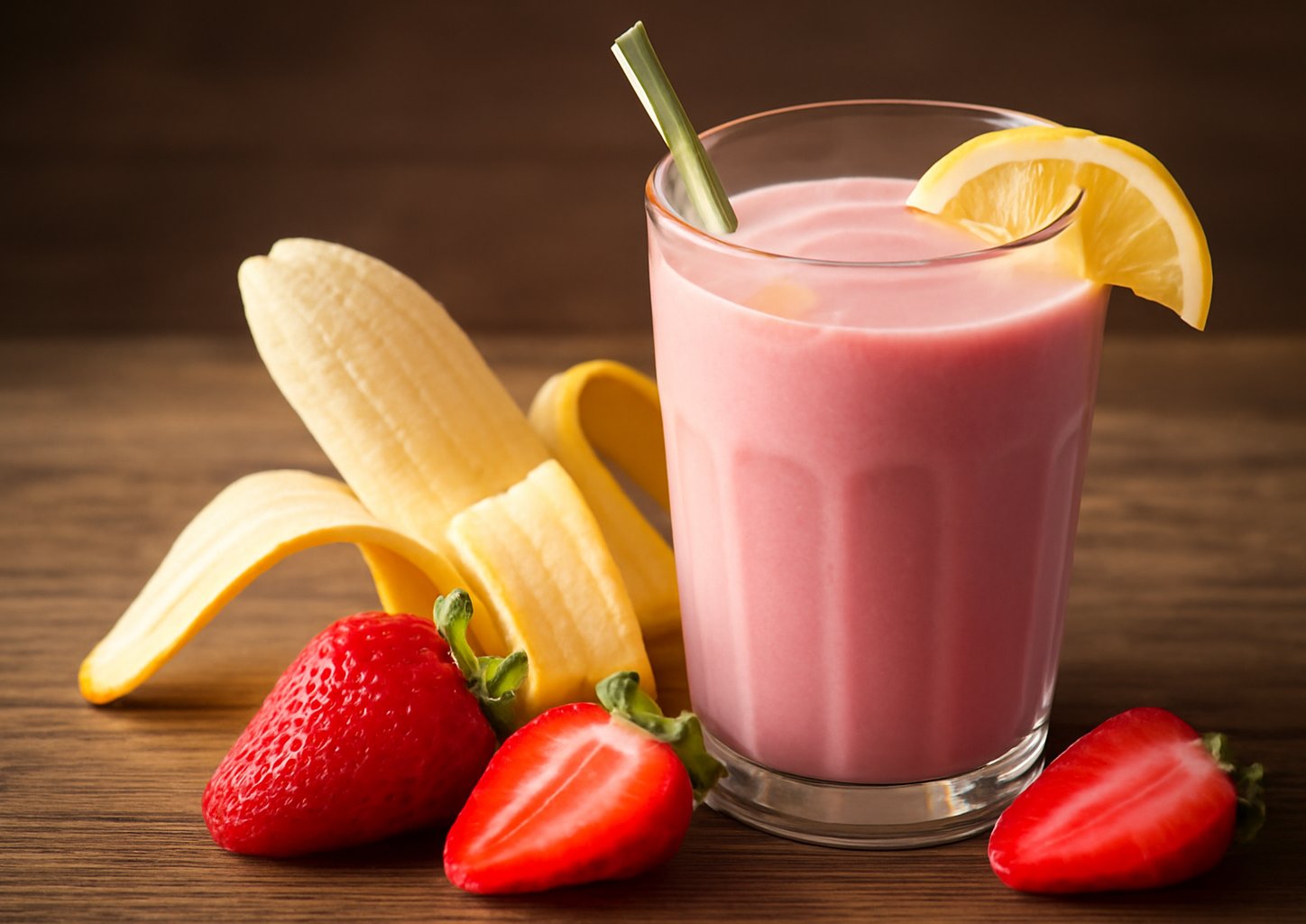 Бананово-клубничный смузи с тофу