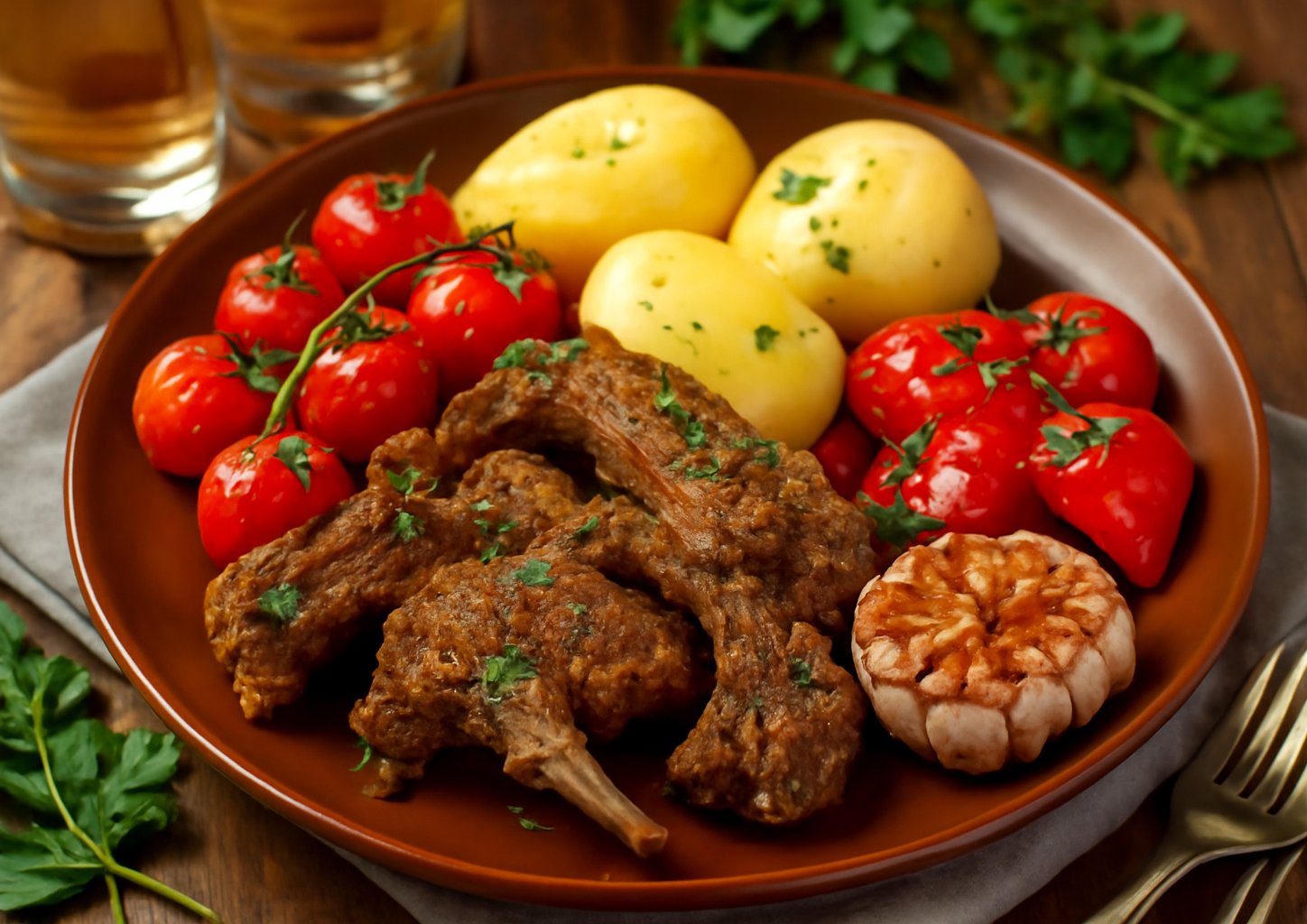 Тушёные свиные рёбрышки в остром соусе