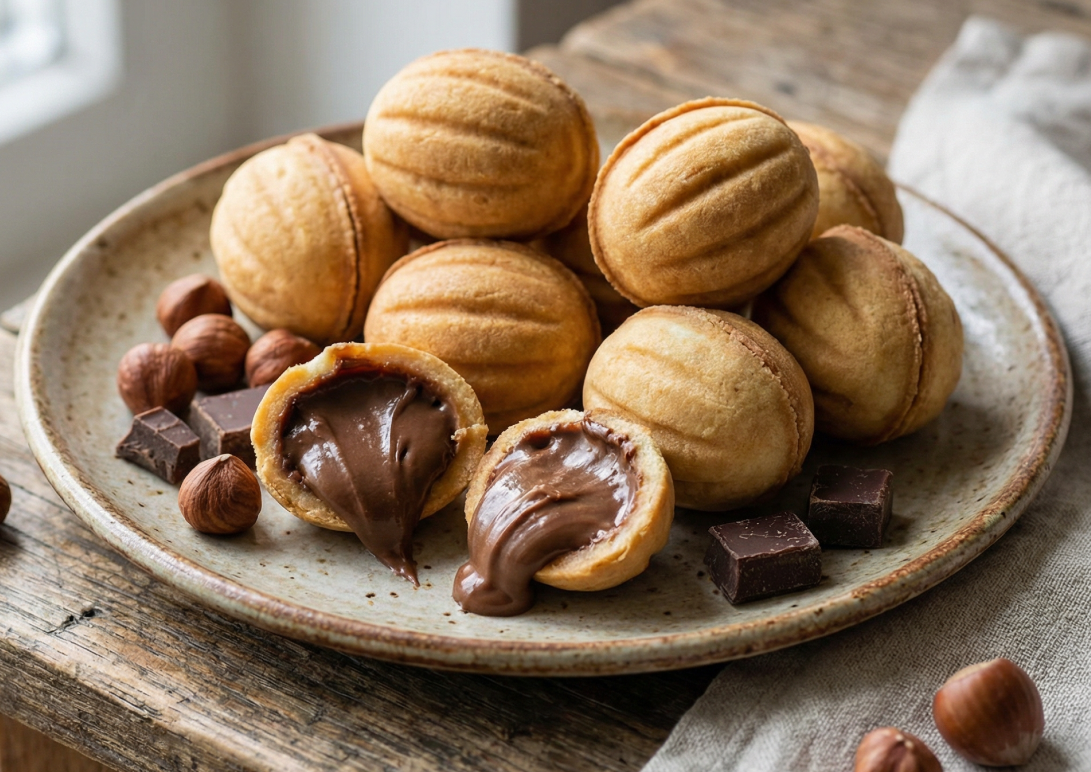 Орешки с шоколадно-ореховым кремом