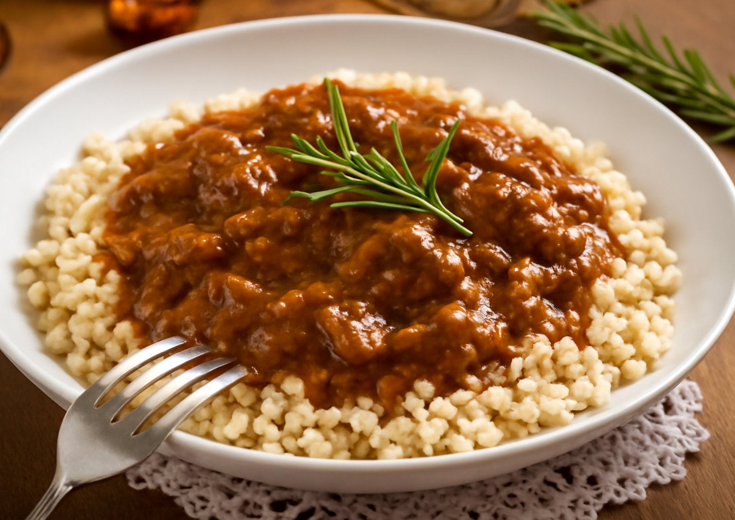 Ячневая каша с мясом