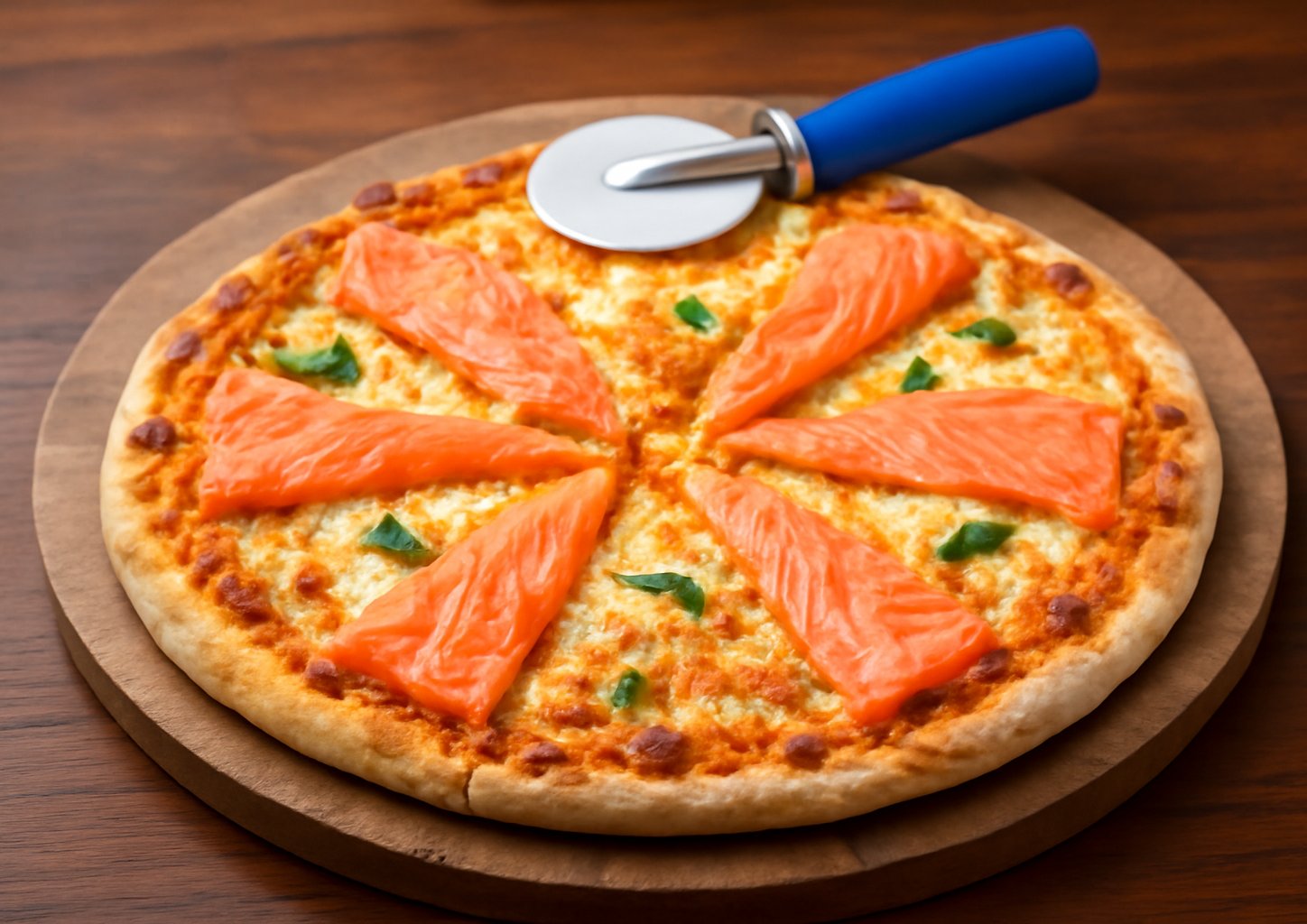 Пицца с сёмгой и моцареллой