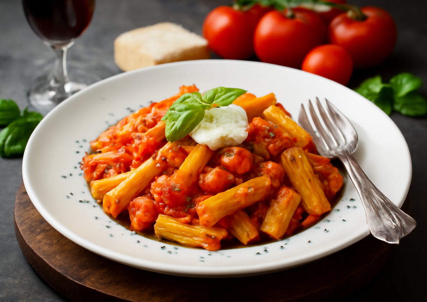 Паста с рикоттой и базиликом